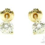 Prong Diamond 18k Gold Earrings 37735 - Image 1