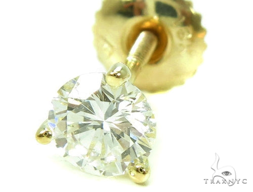 Prong Diamond 18k Gold Earrings 37735 - Image 2