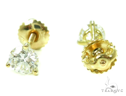 Prong Diamond 18k Gold Earrings 37735 - Image 4