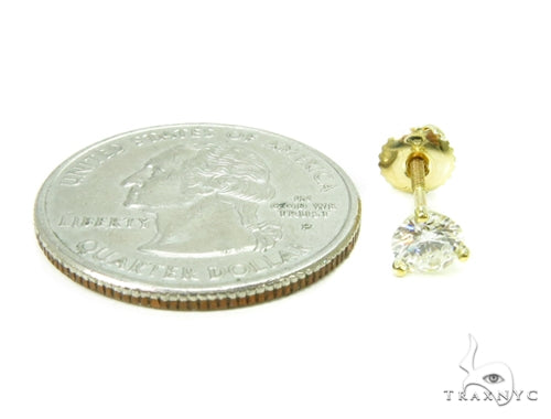 Prong Diamond 18k Gold Earrings 37735 - Image 5