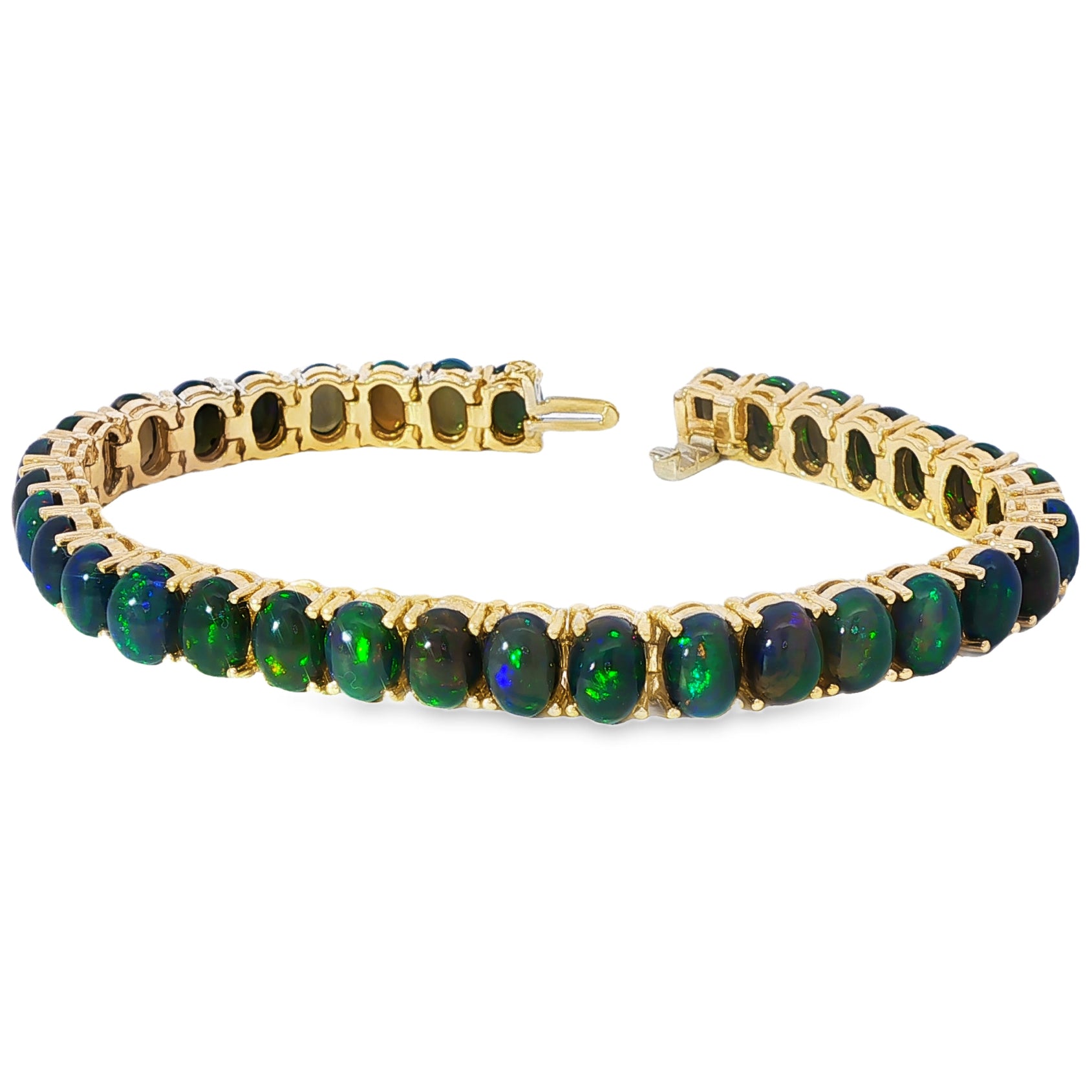Black Opal Tennis Bracelet | 14K Gold Galaxy Opal Bracelet – TraxNYC