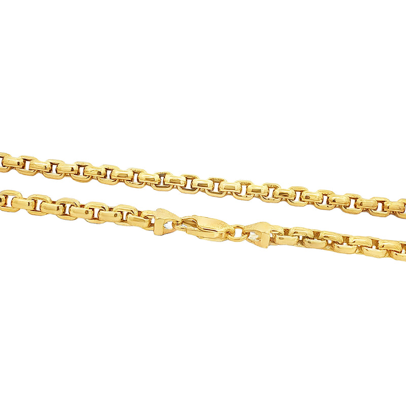 14K Yellow Gold Solid Round Box Link Chain 25.5 Inches 5.5mm 70896
