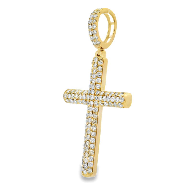 14K Gold Diamond Cross Pendant 65952