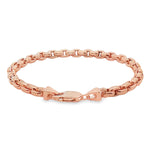 14K Rose Gold Solid Round Box Link Bracelet 8.25 Inches 5.5mm 70900