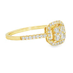 Diamond Cluster Square Halo Engagement Ring 67036