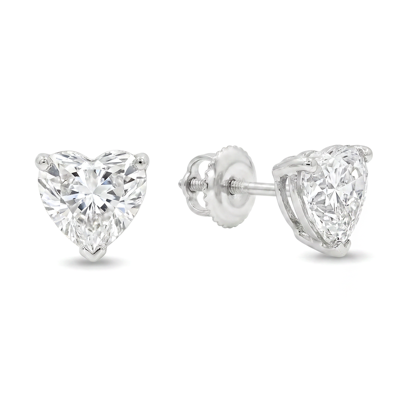 Heart Shape Diamond Stud Earrings 71321