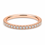 14K gold 3/4 eternity wedding band with 0.65 carat total weight of round lab grown diamonds and a slim 2.00mm profile.