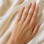 14K gold 3/4 eternity wedding band with 0.65 carat total weight of round lab grown diamonds and a slim 2.00mm profile.