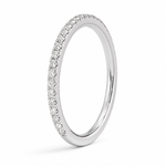 14K gold 3/4 eternity wedding band with 0.65 carat total weight of round lab grown diamonds and a slim 2.00mm profile.