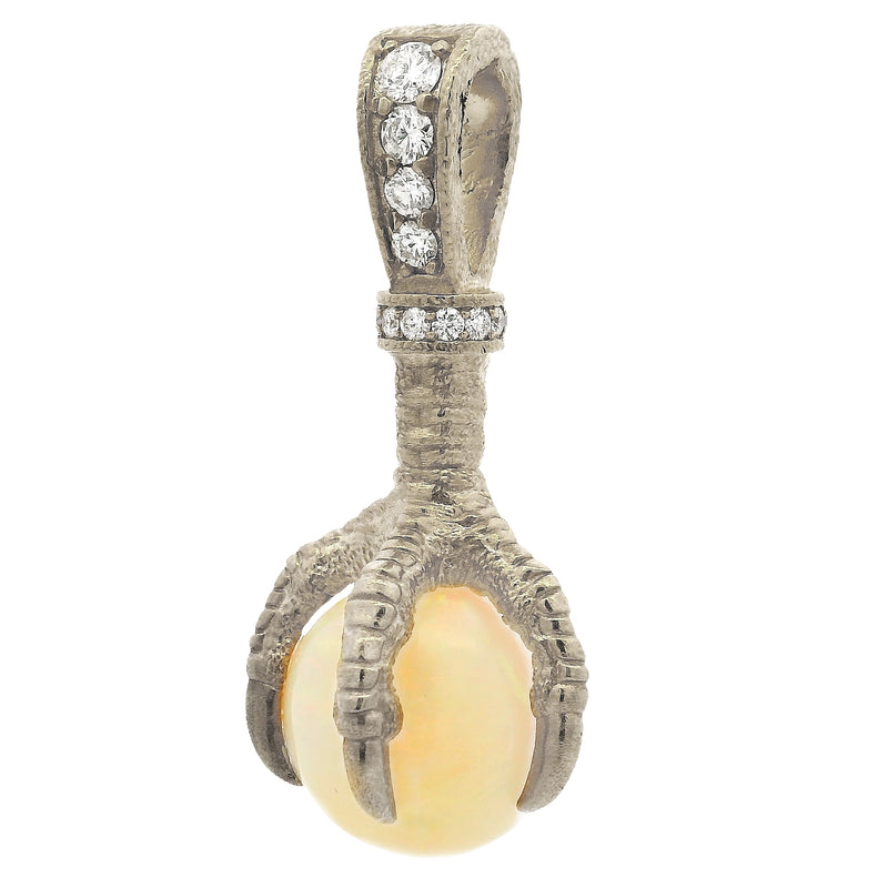 Silver Eagle Claw Opal Pendant, view 3