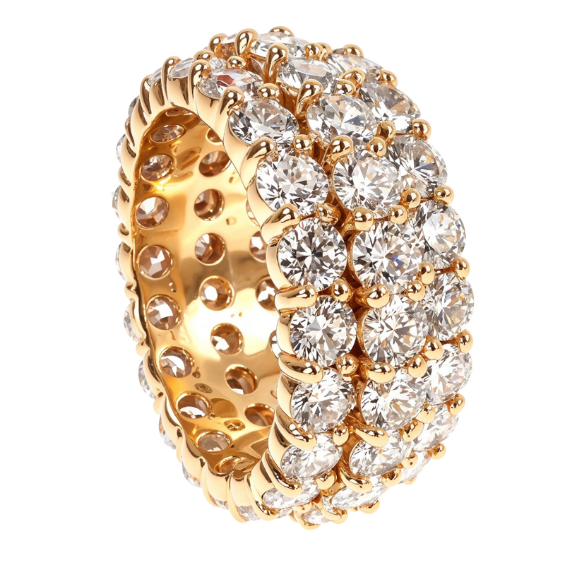 14K Gold 3 Row Eternity Lab-Grown Diamond Ring, photo 3 of 4