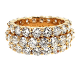 14K Gold 3 Row Eternity Lab-Grown Diamond Ring 68853