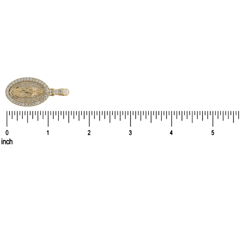 10K Gold Virgin Mary Pendant, view 9