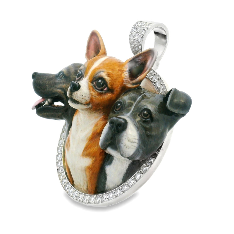 Custom Dog Portrait Diamond Pendant 70897