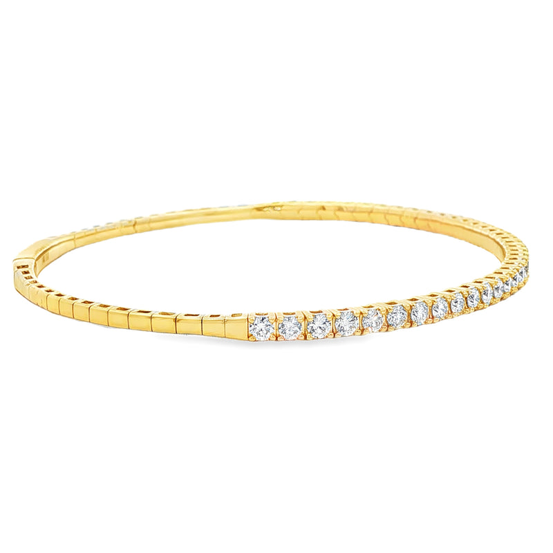 14K Gold Flexible Diamond Bangle Bracelet, photo 4 of 7