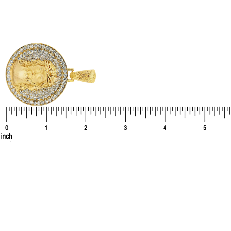 Circular Pendant With Jesus Head Set 71008