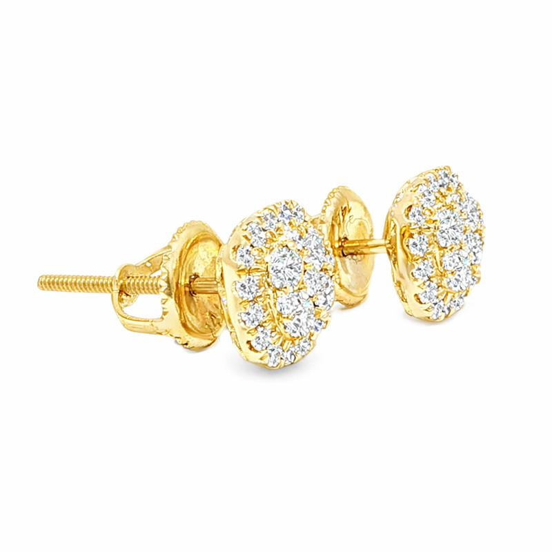 Cushion Cluster Diamond Earrings 71155