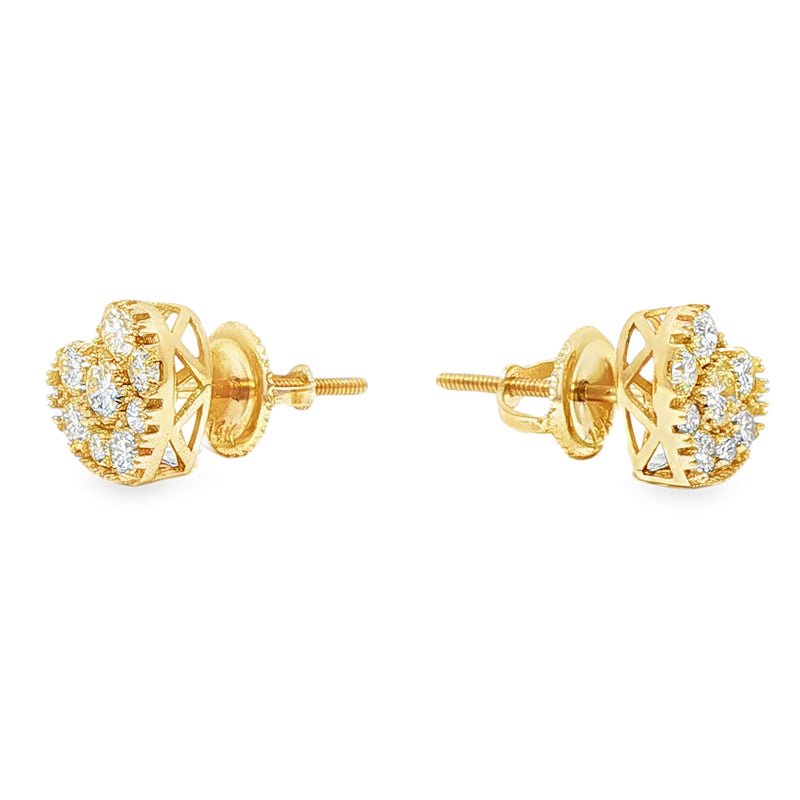 Heart Shape Cluster Diamond Stud Earrings  71115