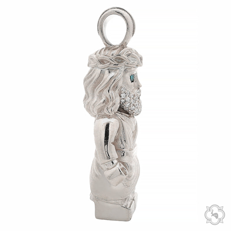 TraxNYC Block Jesus Pendant .925 Silver 70914