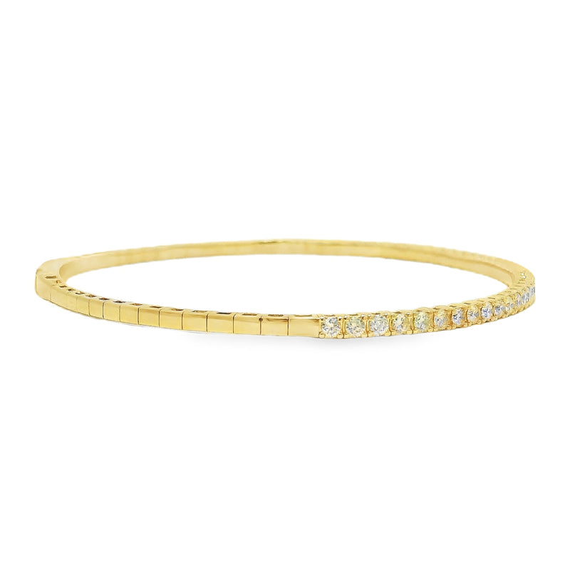 14K Gold Flexible Diamond Bangle Bracelet, photo 5 of 9