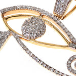 10K Gold Micro Pave Diamond Egyptian Bedouin Evil Eye Charm Pendant 63620