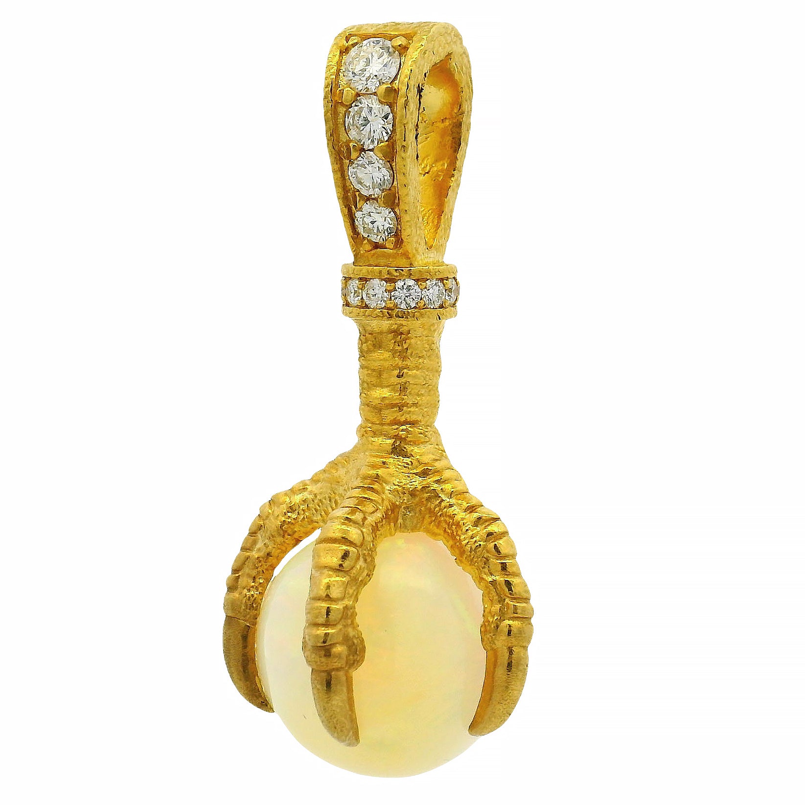 14k Gold Eagle Claw Opal Pendant 70966 | TraxNYC