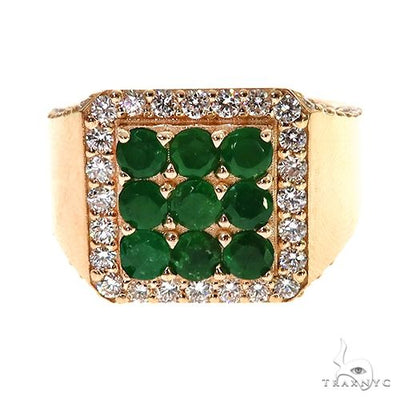 3x3 Emerald Diamond Ring 67677 - Image 1