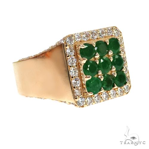 14K Gold 3x3 Emerald Diamond Ring, photo 2 of 6
