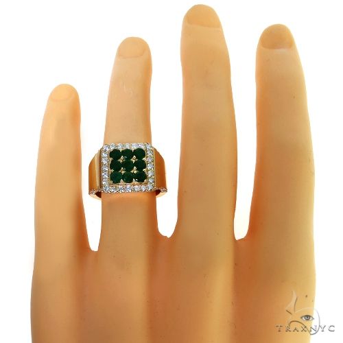 3x3 Emerald Diamond Ring 67677 | TraxNYC