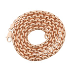 14K rose gold solid round box link chain necklace, 23 inches, 4.5mm thickness.