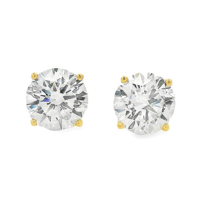 14K Gold 8 Ctw Round-Cut Diamond Studs (Lab)