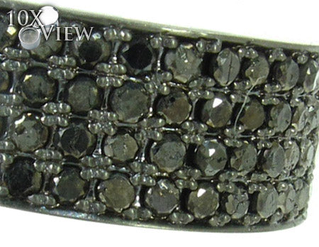 14K Gold 4 Row Black Diamond Ring, photo 3 of 6