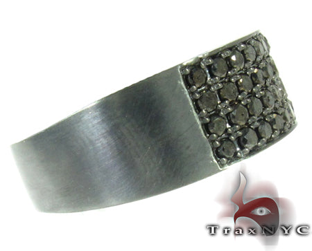 14K Gold 4 Row Black Diamond Ring, photo 4 of 6