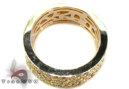 14K Gold 4 Row Canary Color Diamond Band, photo 5 of 7