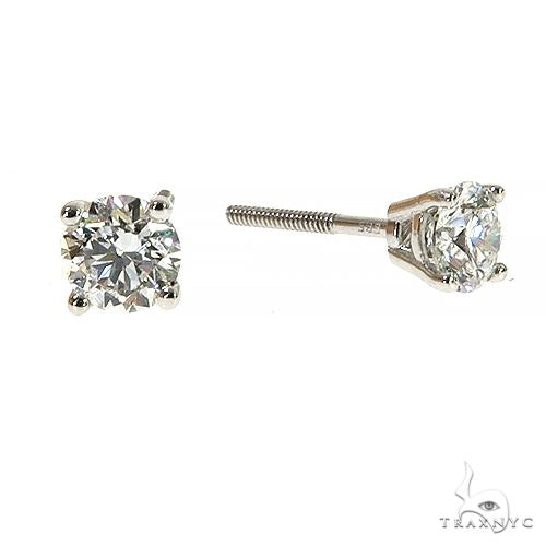 14K Gold 0.80 Ctw Round-Cut Diamond Studs (Lab), photo 2 of 4
