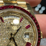 40mm Mens 18K Yellow Gold Diamond and Rubies Rolex Presidential 65032 - Image 2