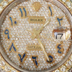 41mm Mens Two Tone 18K Yellow Gold and Stainless Steel  Fully Iced Pave Diamond DateJust Rolex Watch 66098 - Image 5