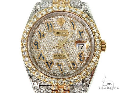 41mm Mens Two Tone 18K Yellow Gold and Stainless Steel  Fully Iced Pave Diamond DateJust Rolex Watch 66098 - Image 1