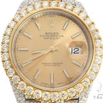 41mm Two Tone Fully Iced Out Rolex Datejust Watch Jubilee Band 65022 - Image 1