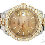 41mm Two Tone Fully Iced Out Rolex Datejust Watch Jubilee Band 65022 - Image 2