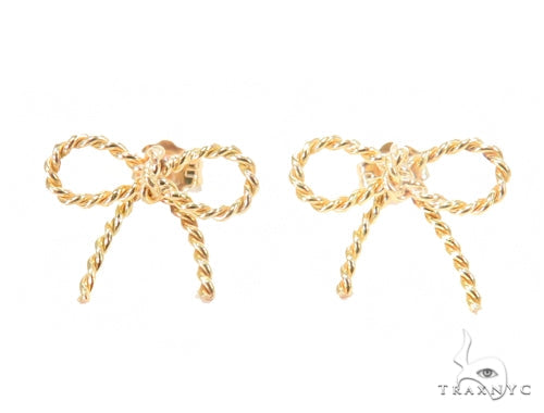18k Yellow Gold Ribbon Earrings 44609 - Image 1 [FILE:44609_image_01_b5549d09.jpg]