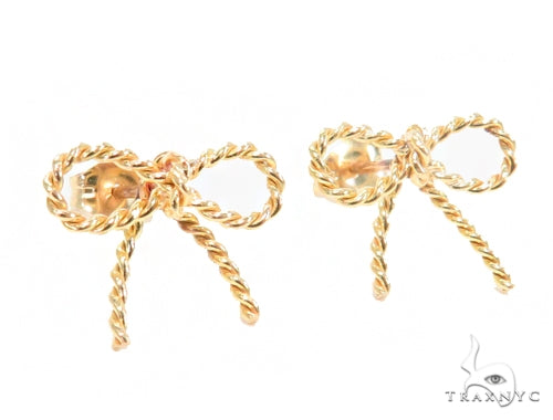 18k Yellow Gold Ribbon Earrings 44609 - Image 2 [FILE:44609_image_02_92f5378c.jpg]