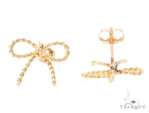 18k Yellow Gold Ribbon Earrings 44609 - Image 3 [FILE:44609_image_03_88a6e29b.jpg]