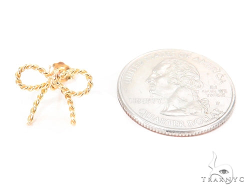 18k Yellow Gold Ribbon Earrings 44609 - Image 4 [FILE:44609_image_04_331cae3e.jpg]