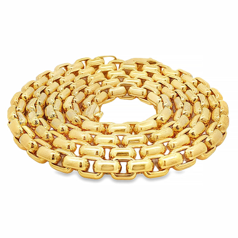 14K Yellow Gold Solid Round Box Link Chain 27 Inches 6.4mm 70895