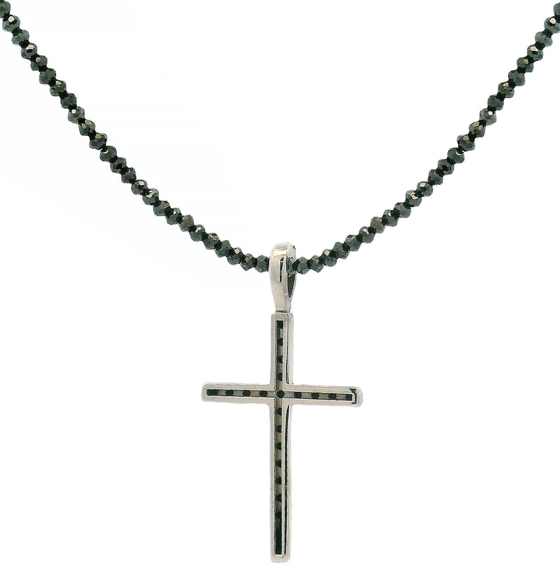 14K Gold TraxNYC Black Diamond Cross Set, photo 3 of 10