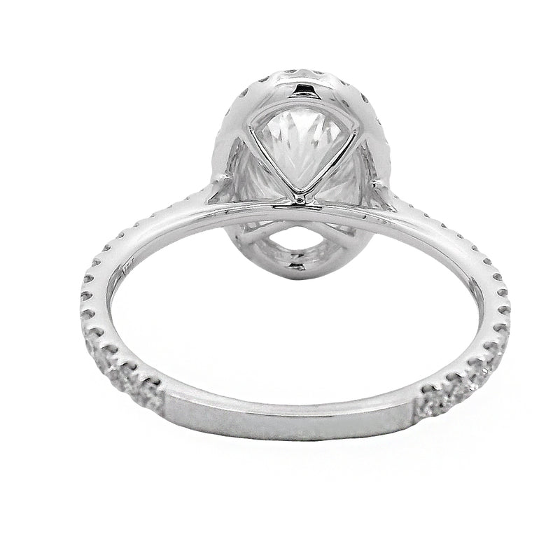 Oval Halo Diamond Engagement Ring in 14K gold, view 4