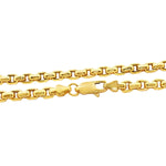 14K Yellow Gold Solid Round Box Link Bracelet 8.75 Inches 4.5mm 70901