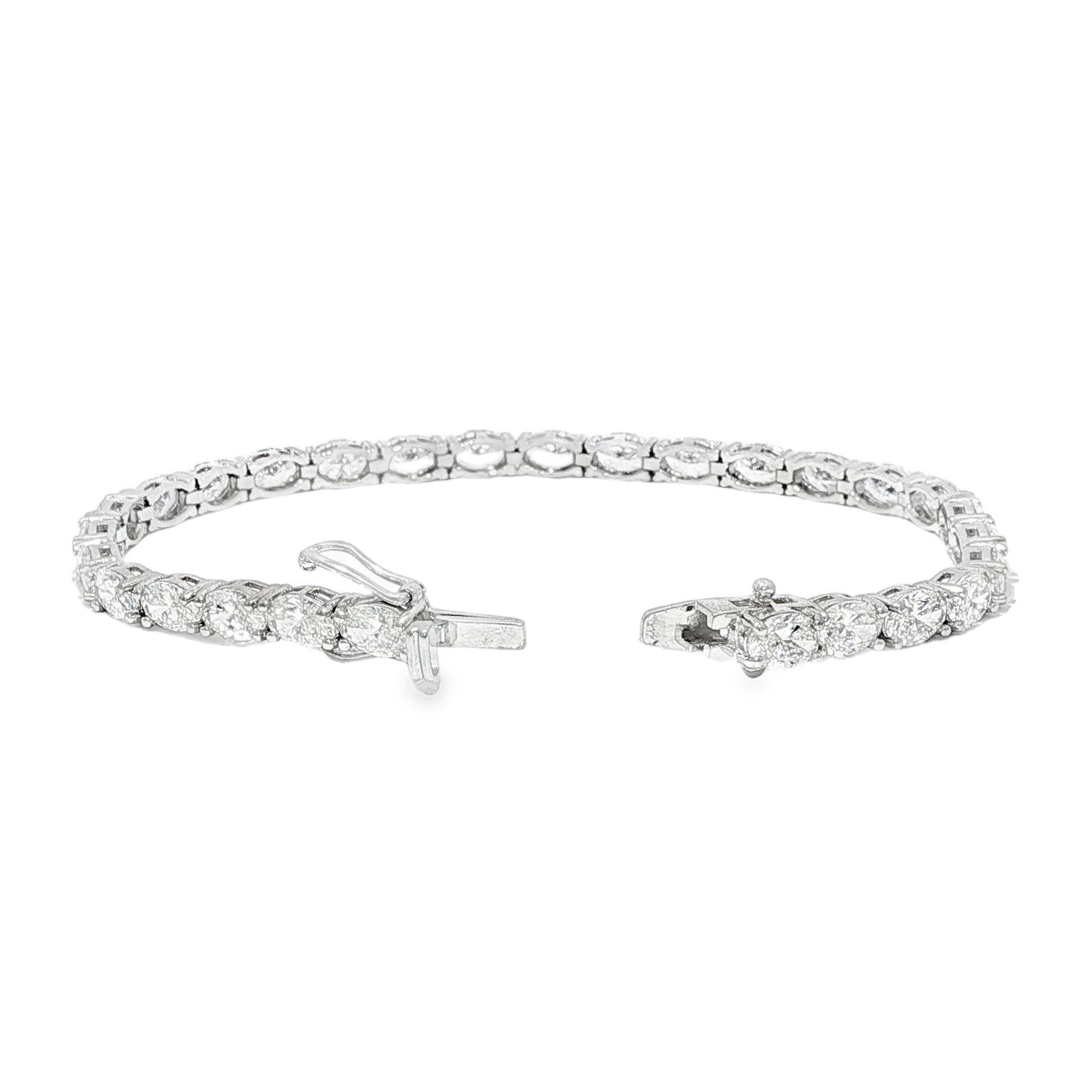 Oval Diamond Tennis Bracelet 71096 | TraxNYC