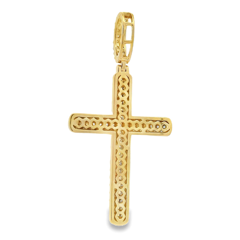 14K Gold Diamond Cross Pendant 65952